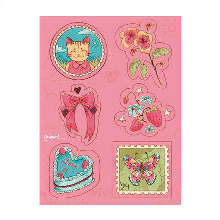hoja 6 stickers primavera (4€ )